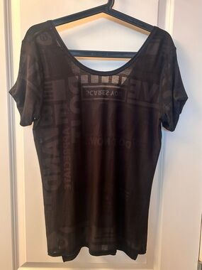 lululemon athletica Sheer Black Graphic Short-Sleeve Tee - burn out tee